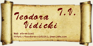 Teodora Vidicki vizit kartica